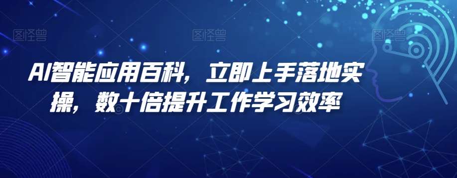 AI智能应用百科,立即上手落地实操,数十倍提升工作学习效率网创吧-网创项目资源站-副业项目-创业项目-搞钱项目网创吧