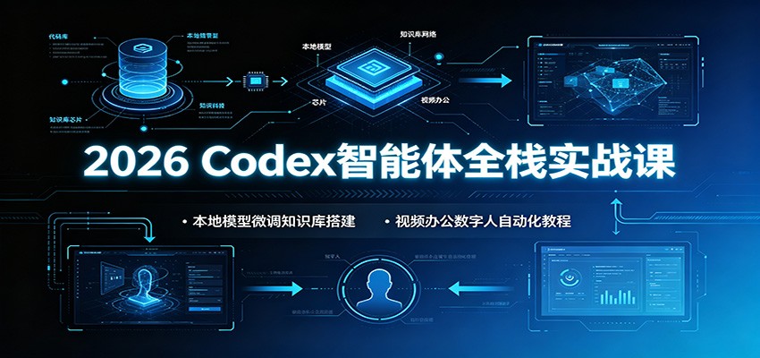 2026 Codex智能体全栈实战课：本地模型微调知识库搭建，视频办公数字人自动化教程网创吧-网创项目资源站-副业项目-创业项目-搞钱项目网创吧
