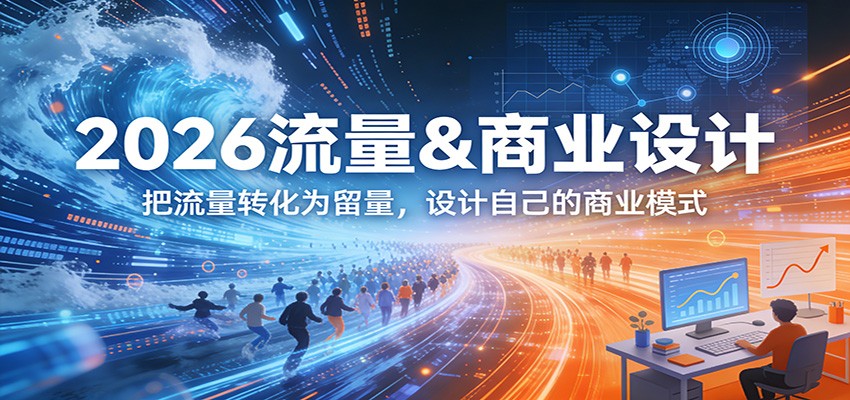 2026流量&商业设计，把流量转化为留量，设计自己的商业模式网创吧-网创项目资源站-副业项目-创业项目-搞钱项目网创吧