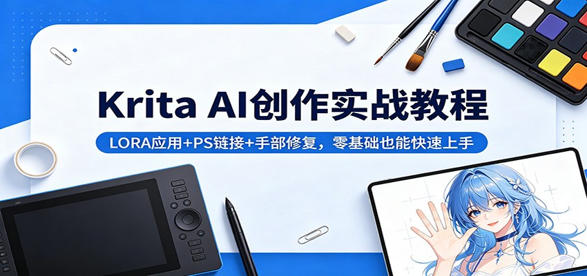Krita AI创作实战教程:LORA应用+PS链接+手部修复,零基础也能快速上手网创吧-网创项目资源站-副业项目-创业项目-搞钱项目网创吧