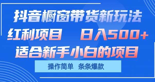 抖音橱窗带货新玩法,单日收益几张,操作简单,条条爆款【揭秘】网创吧-网创项目资源站-副业项目-创业项目-搞钱项目网创吧