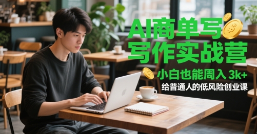 AI商单写作实战营,小白也能周入3k+,给普通人的低风险创业课网创吧-网创项目资源站-副业项目-创业项目-搞钱项目网创吧