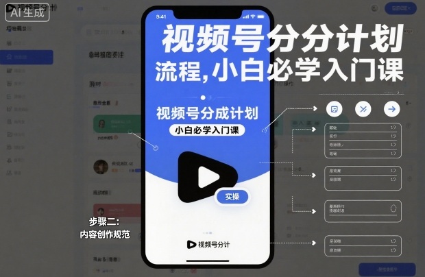 视频号分成计划实操流程,小白必学入门课网创吧-网创项目资源站-副业项目-创业项目-搞钱项目网创吧