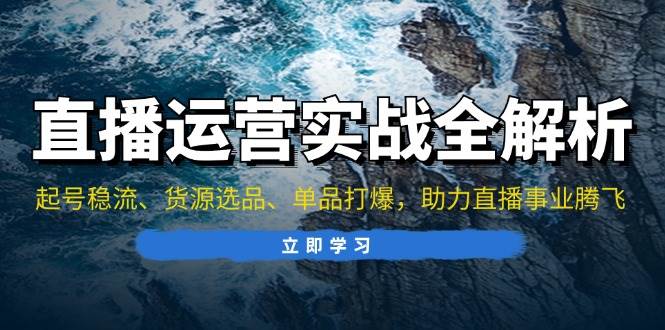 (13294期)直播运营实战全解析:起号稳流、货源选品、单品打爆,助力直播事业腾飞网创吧-网创项目资源站-副业项目-创业项目-搞钱项目网创吧