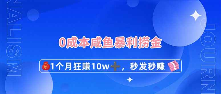 (14257期)0成本闲鱼暴利捞金,1个月狂赚10W+,秒发秒赚新玩法网创吧-网创项目资源站-副业项目-创业项目-搞钱项目网创吧
