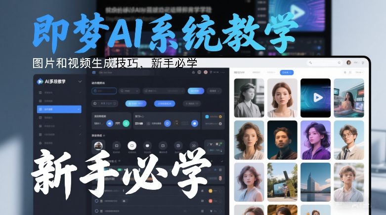 即梦AI系统教学,图片和视频生成技巧,新手必学网创吧-网创项目资源站-副业项目-创业项目-搞钱项目网创吧
