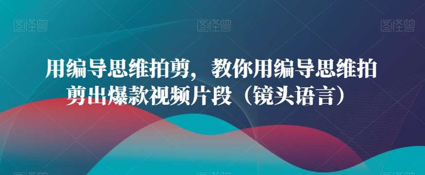 用编导思维拍剪,教你用编导思维拍剪出爆款视频片段(镜头语言)网创吧-网创项目资源站-副业项目-创业项目-搞钱项目网创吧