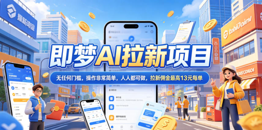 2026年即梦AI拉新项目最新玩法,无任何门槛,操作非常简单,人人都可做,拉新佣金最高13米每单(更新6月24日)网创吧-网创项目资源站-副业项目-创业项目-搞钱项目网创吧