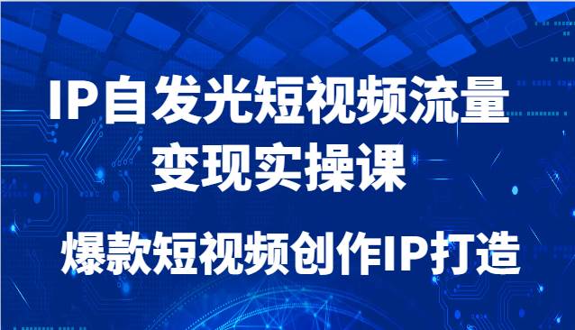 IP自发光短视频流量变现实操课,爆款短视频创作IP打造网创吧-网创项目资源站-副业项目-创业项目-搞钱项目网创吧