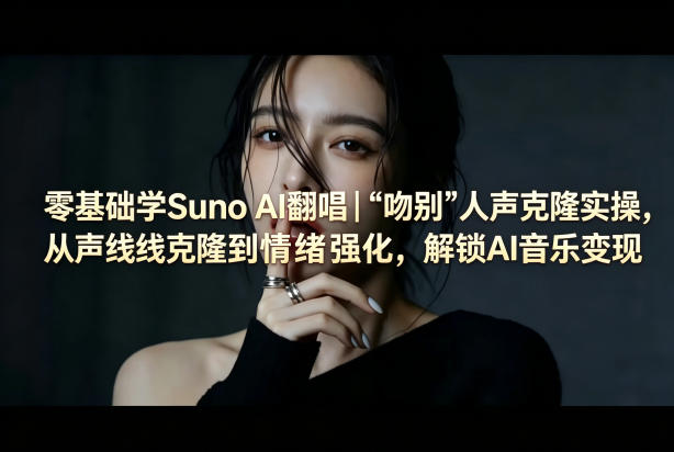 零基础学Suno AI翻唱|《吻别》人声克隆实操,从声线克隆到情绪强化,解锁AI音乐变现网创吧-网创项目资源站-副业项目-创业项目-搞钱项目网创吧