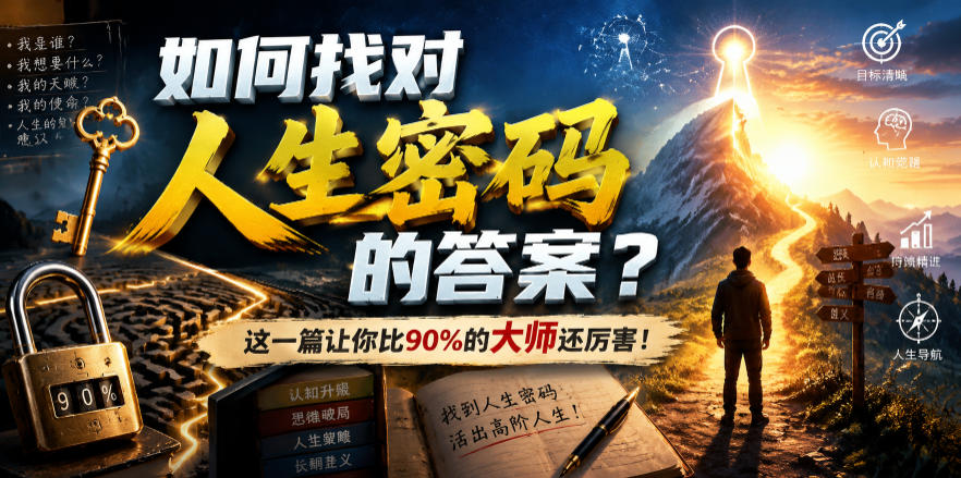 付费文章:如何找对人生密码的答案?这一篇让你比90%的大师还厉害!网创吧-网创项目资源站-副业项目-创业项目-搞钱项目网创吧