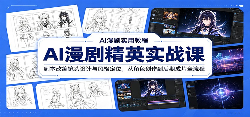 AI漫剧精英实战课：剧本改编镜头设计与风格定位，从角色创作到后期成片全流程网创吧-网创项目资源站-副业项目-创业项目-搞钱项目网创吧