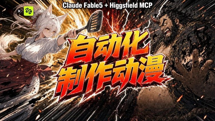 AI自动化动漫制作！Claude Fable 5接入Higgsfield MCP，直接生成完整创意内容网创吧-网创项目资源站-副业项目-创业项目-搞钱项目网创吧