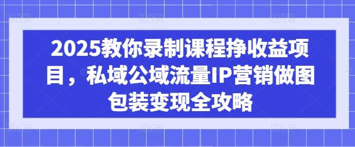 2025教你录制课程挣收益项目,私域公域流量IP营销做图包装变现全攻略网创吧-网创项目资源站-副业项目-创业项目-搞钱项目网创吧