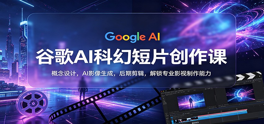 谷歌AI科幻短片创作课：概念设计，AI影像生成，后期剪辑，解锁专业影视制作能力网创吧-网创项目资源站-副业项目-创业项目-搞钱项目网创吧