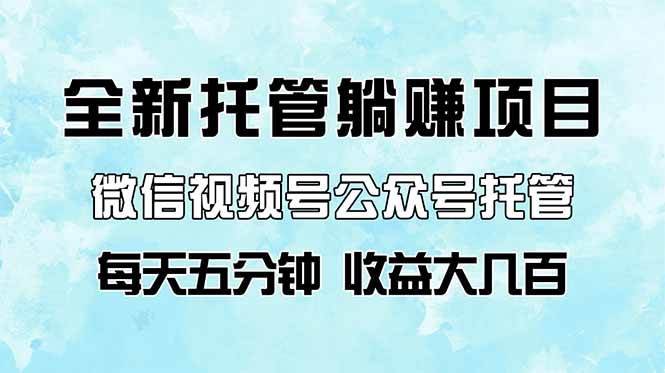 （14425期）全新托管躺赚项目，微信视频号公众号托管代运营，每天五分钟，收益大几百网创吧-网创项目资源站-副业项目-创业项目-搞钱项目网创吧