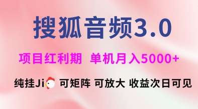 搜狐音频挂ji3.0.可矩阵可放大,独家技术,稳定月入5000+【揭秘】网创吧-网创项目资源站-副业项目-创业项目-搞钱项目网创吧