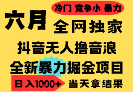 25年6月高爆抖音无人直播最新撸音浪掘金项目,小白可做,无脑日入1k+,门槛低可批量矩阵【揭秘】网创吧-网创项目资源站-副业项目-创业项目-搞钱项目网创吧