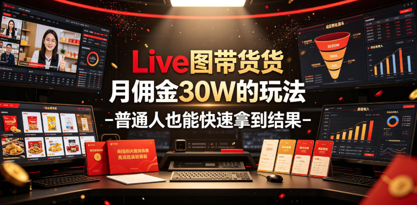 Live图带货月佣金30W的玩法-普通人也能快速拿到结果网创吧-网创项目资源站-副业项目-创业项目-搞钱项目网创吧