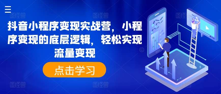 抖音小程序变现实战营,小程序变现的底层逻辑,轻松实现流量变现网创吧-网创项目资源站-副业项目-创业项目-搞钱项目网创吧