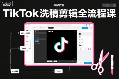 TikTok洗稿剪辑全流程课,PR洗稿剪辑全流程,TK洗稿运营课网创吧-网创项目资源站-副业项目-创业项目-搞钱项目网创吧