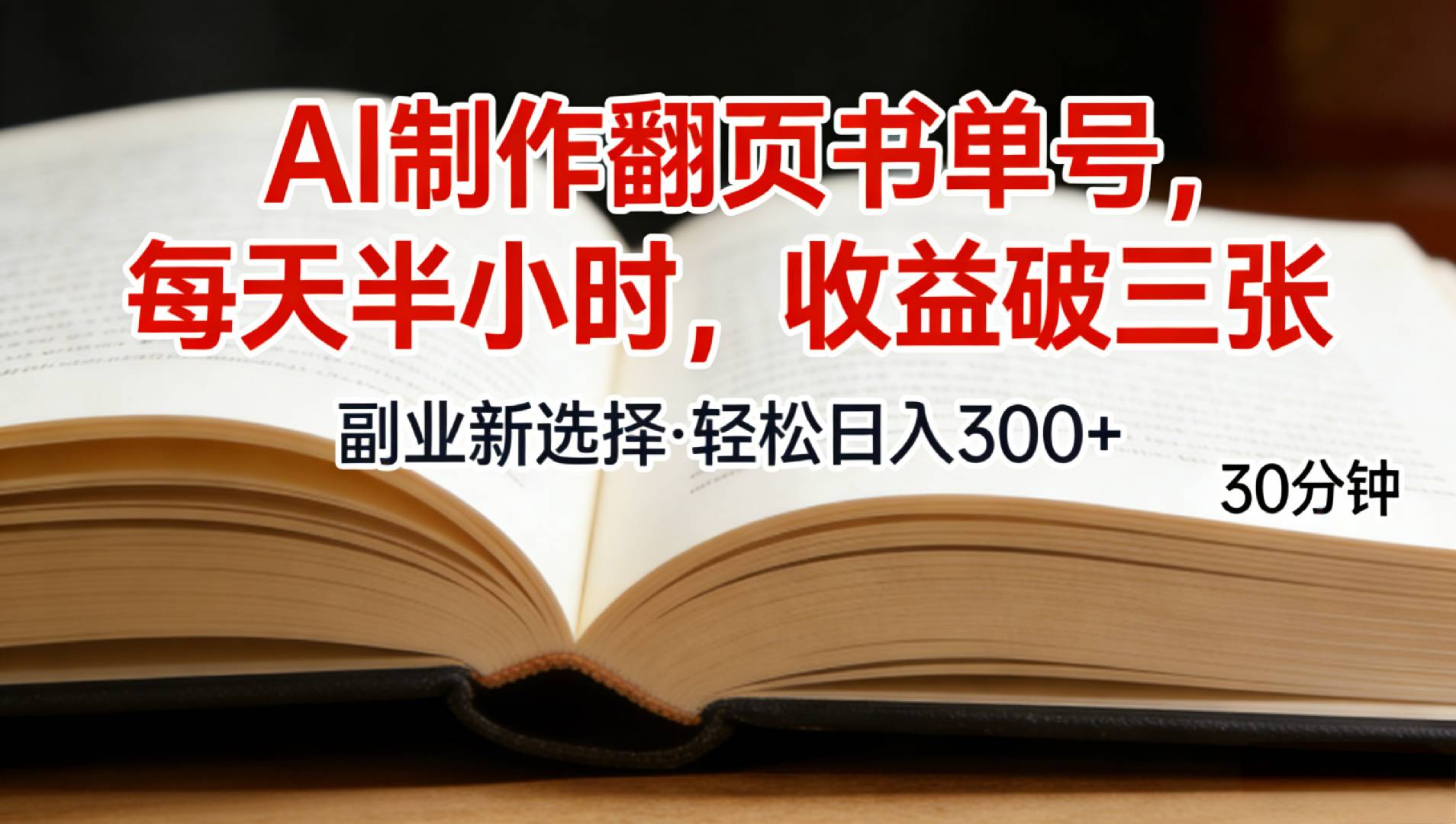 用AI制作翻页书单号,每天30分钟,小白轻松上手网创吧-网创项目资源站-副业项目-创业项目-搞钱项目网创吧
