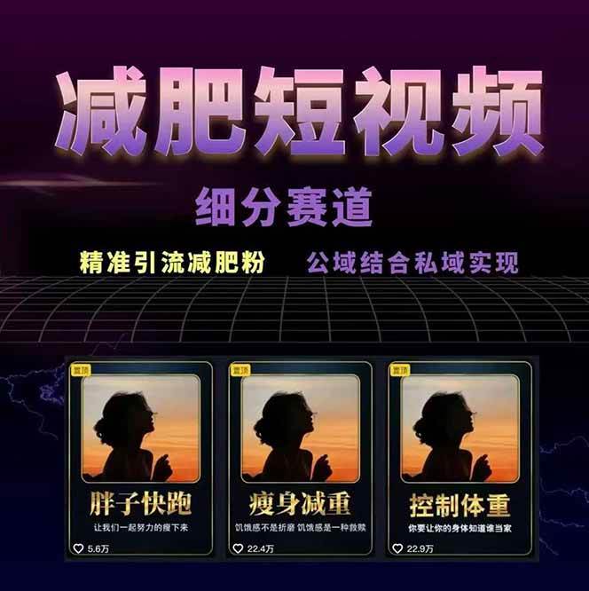 图片[2]网创吧-网创项目资源站-副业项目-创业项目-搞钱项目减肥短视频运营实战课：含素材制作、剪映教学，讲精准引流、变现设计与内容模板技巧网创吧-网创项目资源站-副业项目-创业项目-搞钱项目网创吧