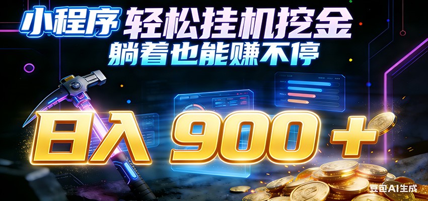 小程序挂机挖金，自动赚金币换现金，多号并行日入900+，轻松搞副业网创吧-网创项目资源站-副业项目-创业项目-搞钱项目网创吧