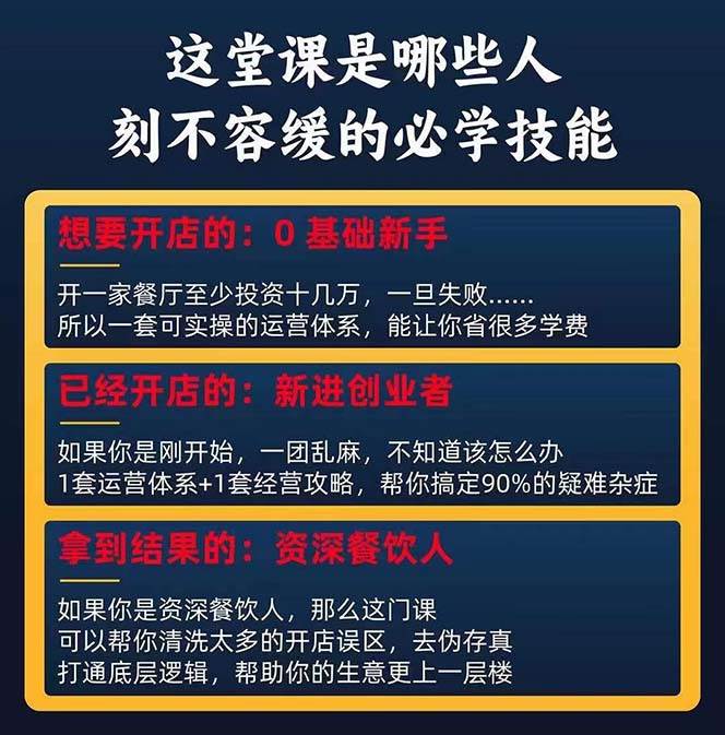 (11277期)餐饮店盈利实操方法:教你怎样开一家持续能赚钱的餐厅(25节)网创吧-网创项目资源站-副业项目-创业项目-搞钱项目网创吧