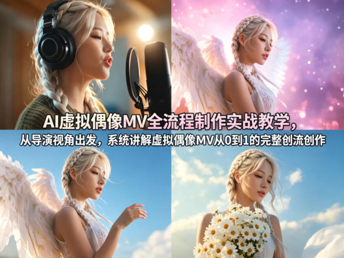 AI虚拟偶像MV全流程制作实战教学,从导演视角出发,系统讲解虚拟偶像MV从0到1的完整创作流程网创吧-网创项目资源站-副业项目-创业项目-搞钱项目网创吧
