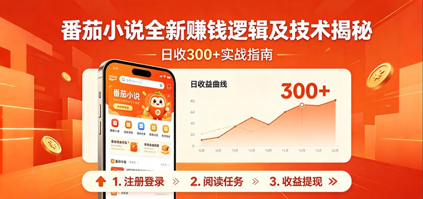 番茄小说全新赚钱逻辑及技术日收300+，小白新书皆可做！无脑赚就行了！网创吧-网创项目资源站-副业项目-创业项目-搞钱项目网创吧