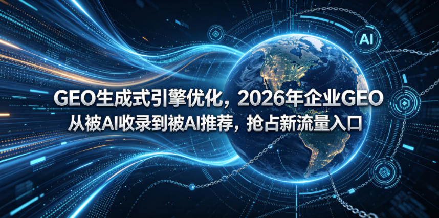 GEO生成式引擎优化,2026年企业GEO从被AI收录到被AI推荐,抢占新流量入口网创吧-网创项目资源站-副业项目-创业项目-搞钱项目网创吧