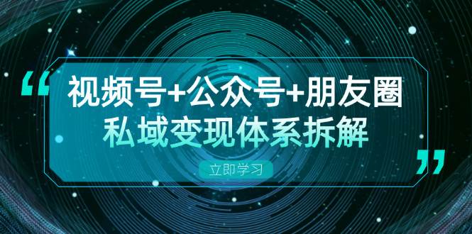(13174期)视频号+公众号+朋友圈私域变现体系拆解,全体平台流量枯竭下的应对策略网创吧-网创项目资源站-副业项目-创业项目-搞钱项目网创吧