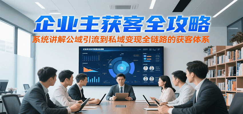 企业主获客全攻略,系统讲解公域引流到私域变现全链路的获客体系网创吧-网创项目资源站-副业项目-创业项目-搞钱项目网创吧