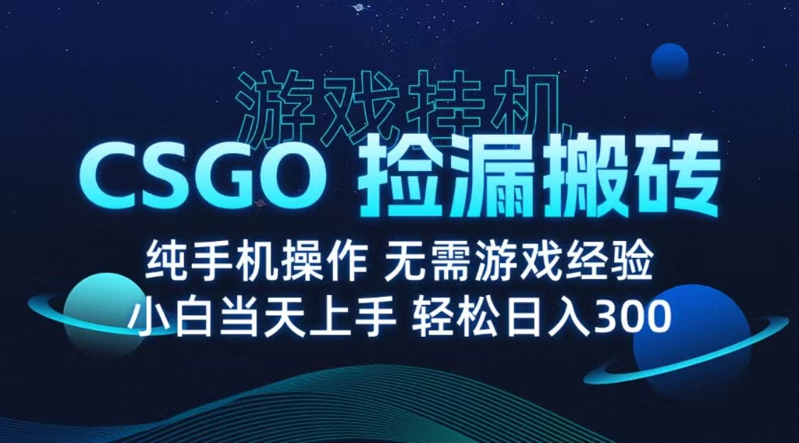 9月最新游戏搬砖，CSGO纯挂机，不需要玩游戏，实现真挂机，月入1W+网创吧-网创项目资源站-副业项目-创业项目-搞钱项目网创吧