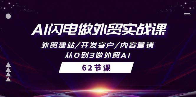 (10049期)AI闪电做外贸实战课,外贸建站/开发客户/内容营销/从0到3做外贸AI-62节网创吧-网创项目资源站-副业项目-创业项目-搞钱项目网创吧