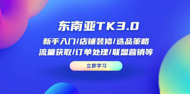 (14208期)东南亚TK3.0:新手入门/店铺装修/选品策略/流量获取/订单处理/联盟营销等网创吧-网创项目资源站-副业项目-创业项目-搞钱项目网创吧