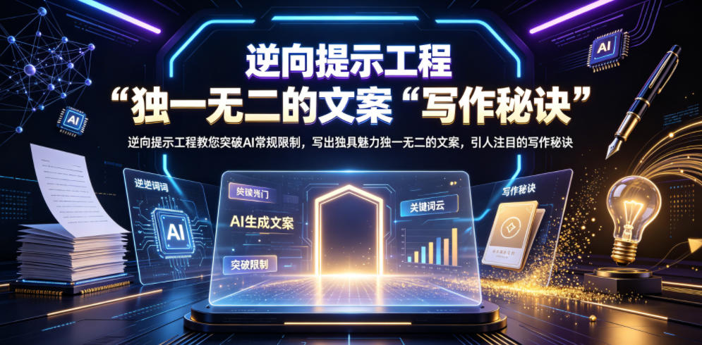 逆向提示工程教您突破AI常规限制,写出独具魅力独一无二的文案,引人注目的写作秘诀【原创双语字幕】网创吧-网创项目资源站-副业项目-创业项目-搞钱项目网创吧