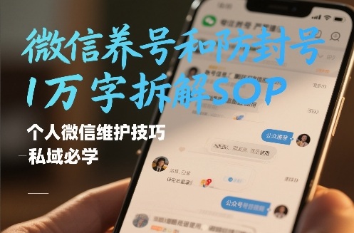 微信养号和防封号1万字拆解SOP,个人微信维护技巧,私域必学【文档】网创吧-网创项目资源站-副业项目-创业项目-搞钱项目网创吧