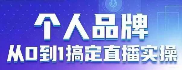 个人品牌:从0到1搞定直播实操,用直播为你的个人品牌赋能,六大实操板块,放大个人影响力网创吧-网创项目资源站-副业项目-创业项目-搞钱项目网创吧