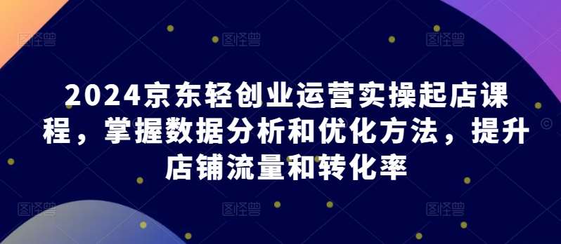 2024京东轻创业运营实操起店课程,掌握数据分析和优化方法,提升店铺流量和转化率网创吧-网创项目资源站-副业项目-创业项目-搞钱项目网创吧