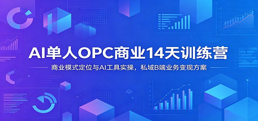 AI单人OPC商业14天训练营：商业模式定位与AI工具实操，私域B端业务变现方案网创吧-网创项目资源站-副业项目-创业项目-搞钱项目网创吧