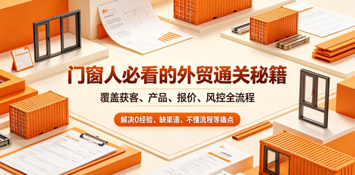 门窗人必看的外贸通关秘籍,块覆盖获客、产品、报价、风控全流程,解决0经验、缺渠道、不懂流程等痛点网创吧-网创项目资源站-副业项目-创业项目-搞钱项目网创吧
