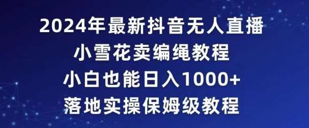 2024年抖音最新无人直播小雪花卖编绳项目,小白也能日入1000+落地实操保姆级教程【揭秘】网创吧-网创项目资源站-副业项目-创业项目-搞钱项目网创吧