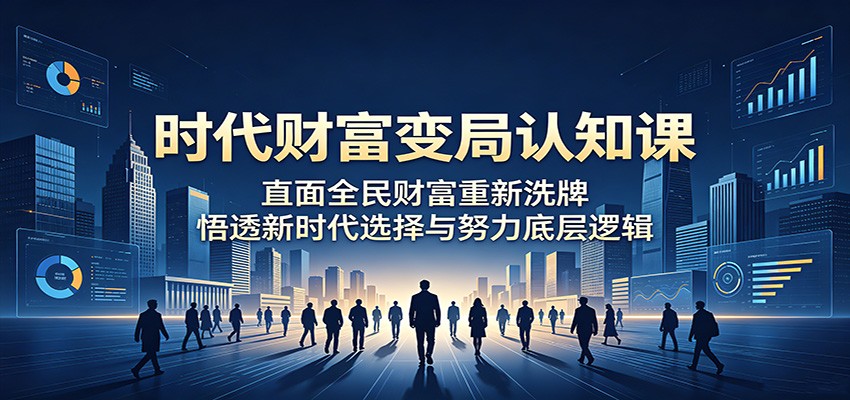 时代财富变局认知课:直面全民财富重新洗牌,悟透新时代选择与努力底层逻辑网创吧-网创项目资源站-副业项目-创业项目-搞钱项目网创吧