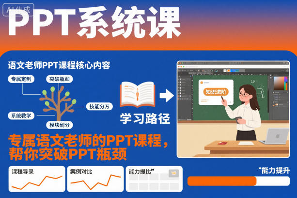 PPT系统课，专属语文老师的PPT课程，帮你突破PPT瓶颈网创吧-网创项目资源站-副业项目-创业项目-搞钱项目网创吧