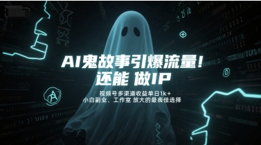 AI鬼故事引爆流量,还能做IP,视频号多渠道收益单日1k+,小白副业、工作室放大的最佳选择网创吧-网创项目资源站-副业项目-创业项目-搞钱项目网创吧