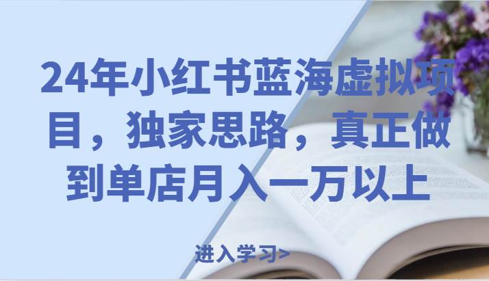 24年小红书蓝海虚拟项目，独家思路，真正做到单店月入一万以上。网创吧-网创项目资源站-副业项目-创业项目-搞钱项目网创吧