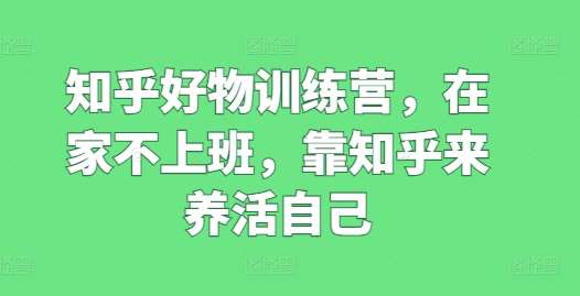 知乎好物训练营,在家不上班,靠知乎来养活自己网创吧-网创项目资源站-副业项目-创业项目-搞钱项目网创吧