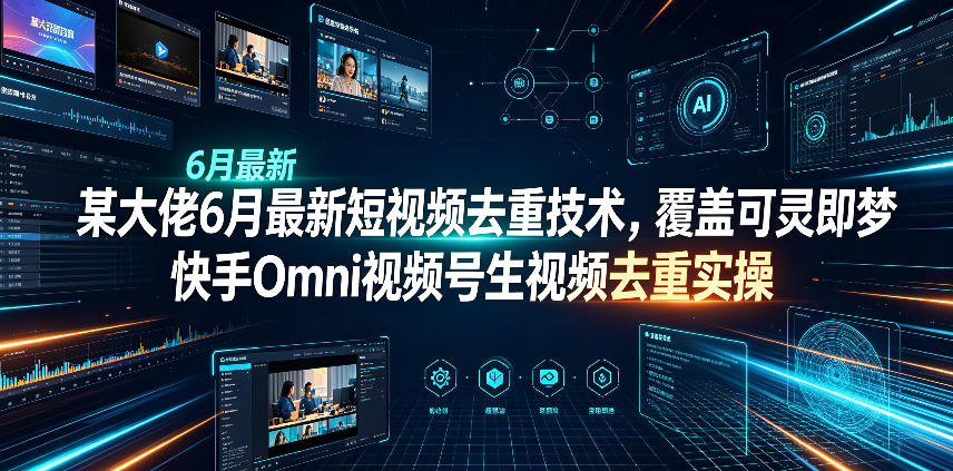 某大佬6月最新短视频去重技术,覆盖可灵即梦快手Omni视频号生视频去重实操网创吧-网创项目资源站-副业项目-创业项目-搞钱项目网创吧